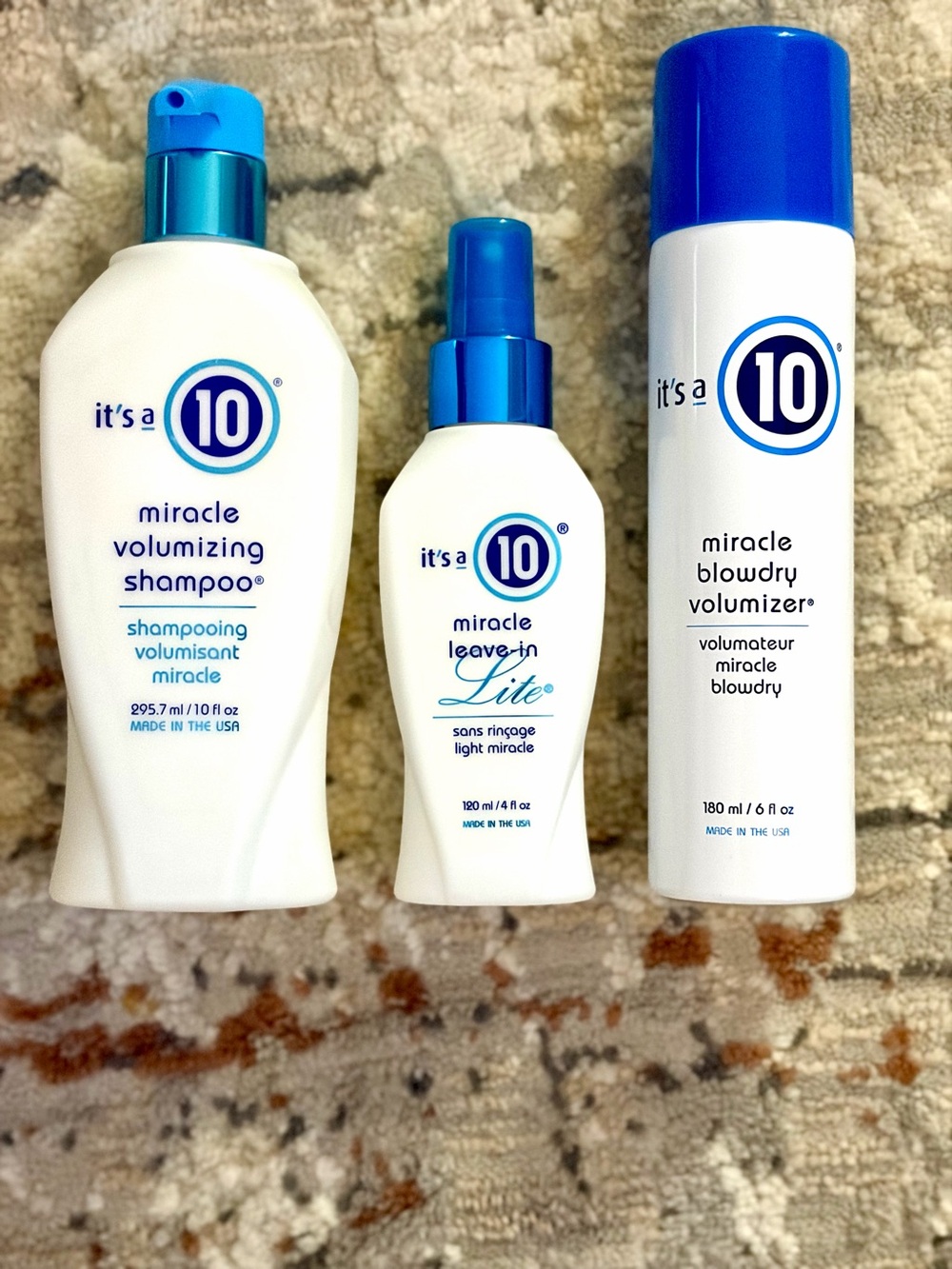 it's a 10 Miracle Volumizing Hair Set - White & Blue Sealed.